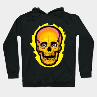 Vintage Flaming Skull Halloween Hoodie